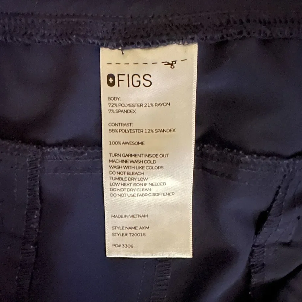 FIGS Men's Axim Navy Blue Cargo Scrub Pants Elastic Waist‎ Size XXL